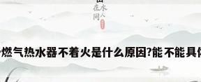 问问华帝燃气热水器不着火是什么原因?能不能具体说一下。
