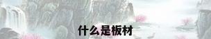 什么是板材
