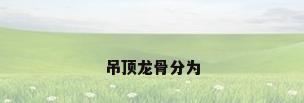 吊顶龙骨分为
