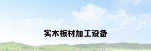 实木板材加工设备