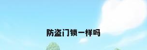 防盗门锁一样吗