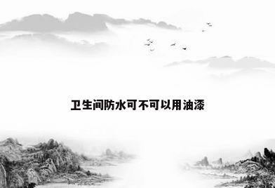 卫生间防水可不可以用油漆