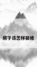 房子该怎样装修