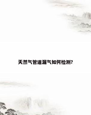 天然气管道漏气如何检测?