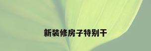 新装修房子特别干