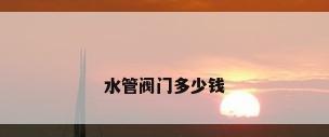 水管阀门多少钱