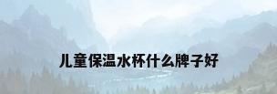 儿童保温水杯什么牌子好