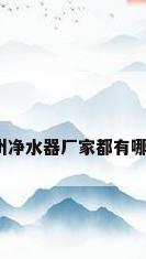 柳州净水器厂家都有哪些?
