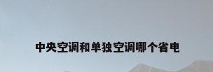 中央空调和单独空调哪个省电