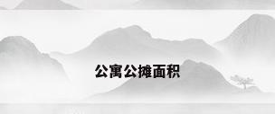 公寓公摊面积