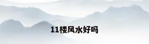 11楼风水好吗