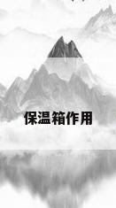 保温箱作用