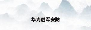 华为进军安防