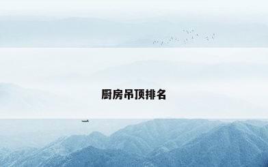 厨房吊顶排名