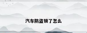 汽车防盗锁了怎么