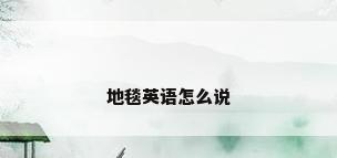 地毯英语怎么说