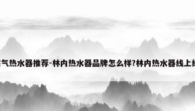 2024年燃气热水器推荐-林内热水器品牌怎么样?林内热水器线上线下型号...