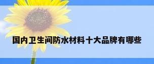 国内卫生间防水材料十大品牌有哪些