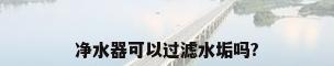 净水器可以过滤水垢吗?