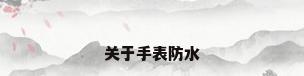 关于手表防水