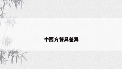 中西方餐具差异