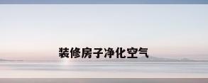 装修房子净化空气