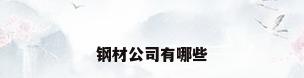 钢材公司有哪些