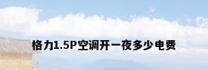 格力1.5P空调开一夜多少电费