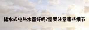 储水式电热水器好吗?需要注意哪些细节