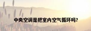 中央空调是把室内空气循环吗?