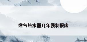 燃气热水器几年强制报废