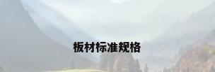 板材标准规格