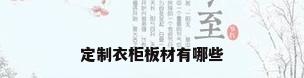 定制衣柜板材有哪些