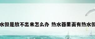 热水器里面有热水但是放不出来怎么办 热水器里面有热水但是放不出来解...