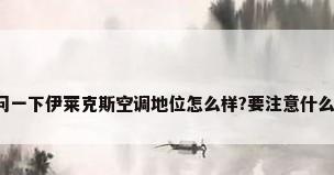 问一下伊莱克斯空调地位怎么样?要注意什么?