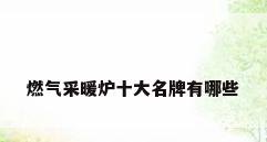 燃气采暖炉十大名牌有哪些