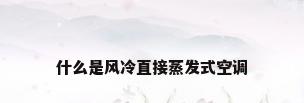 什么是风冷直接蒸发式空调