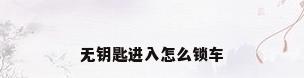无钥匙进入怎么锁车