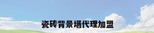 瓷砖背景墙代理加盟
