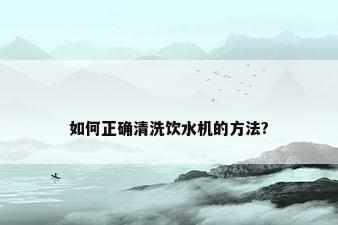 如何正确清洗饮水机的方法?