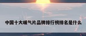 中国十大暖气片品牌排行榜排名是什么