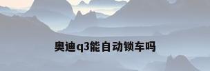 奥迪q3能自动锁车吗