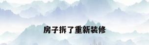 房子拆了重新装修