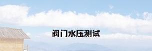 阀门水压测试
