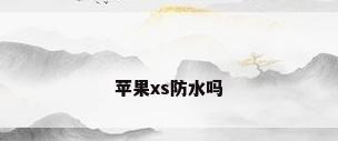 苹果xs防水吗