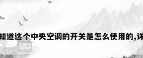 有谁知道这个中央空调的开关是怎么使用的,详细点