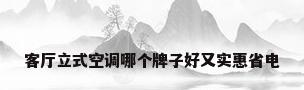 客厅立式空调哪个牌子好又实惠省电