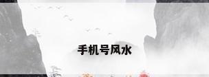 手机号风水