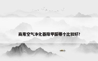 商用空气净化器除甲醛哪个比较好?