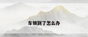 车锁到了怎么办